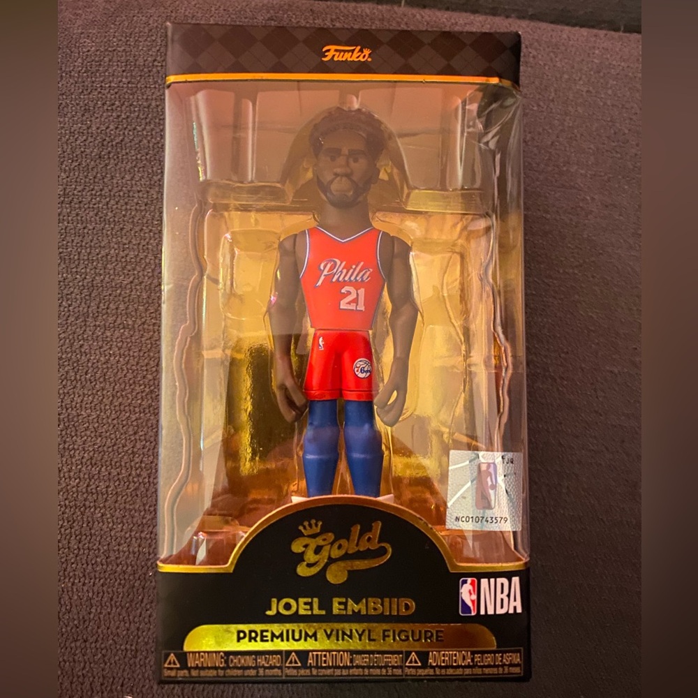 NBA Gold Series Joel Embiid Figure in Red and Blue